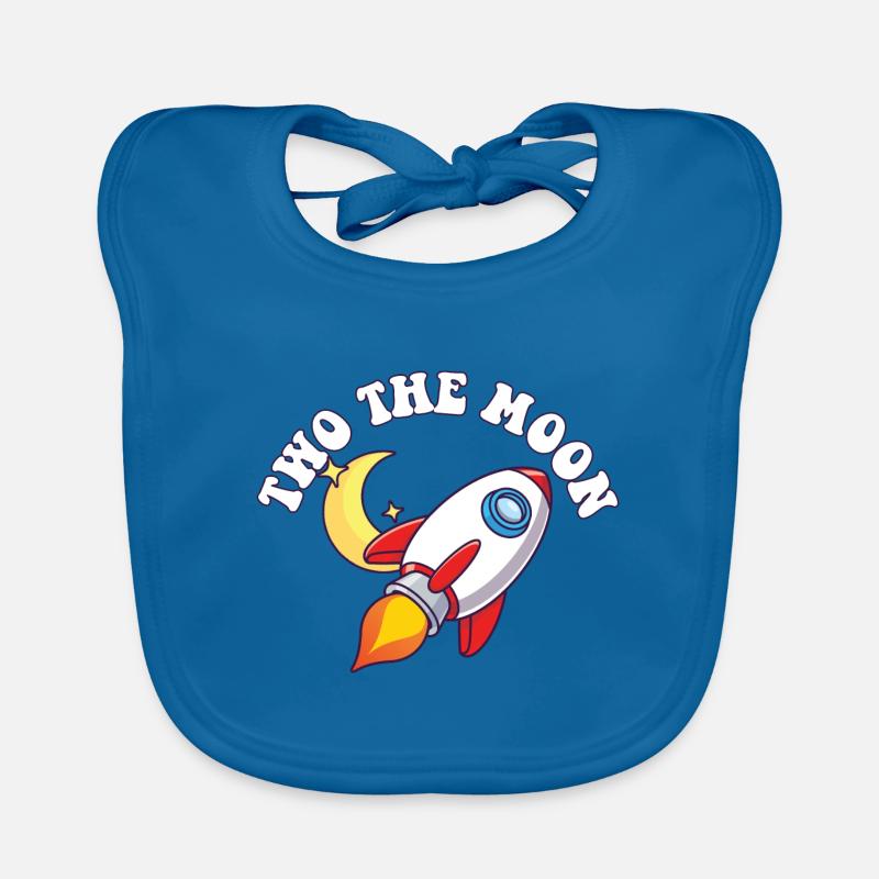 Astronaut Two The Moon Outer Space 2nd Birthday Baby Bio-Lätzchen