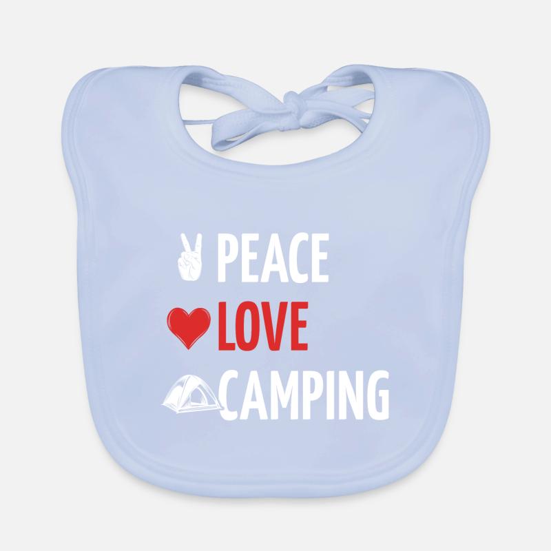 Peace Love Camping - Camping - Spruch Baby Bio-Lätzchen