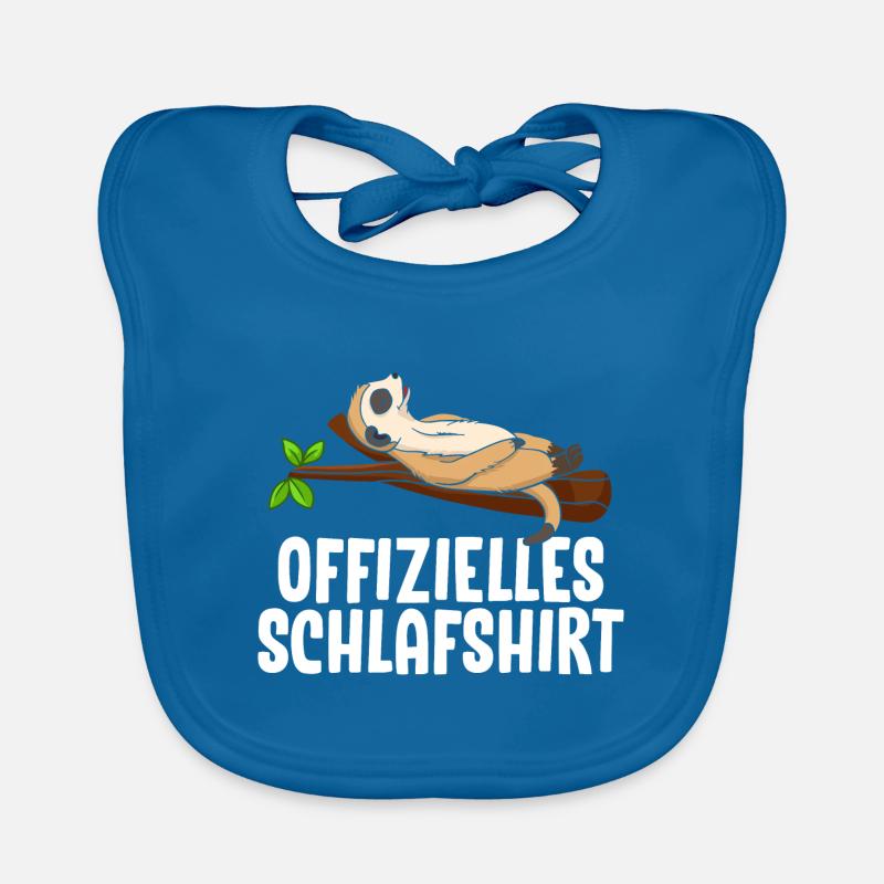Offizielles Schlafshirt Erdmännchen - Baby Bio-Lätzchen - Pfauenblau