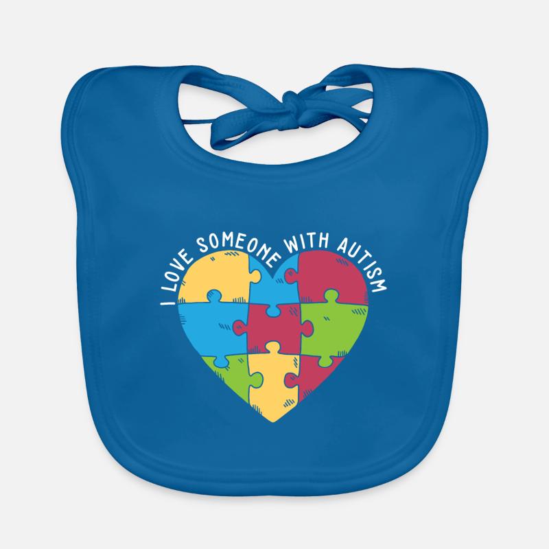 J’aime quelqu’un avec le Mois de la sensibilisation à l’autisme Puzzle Bavoir bio Bébé