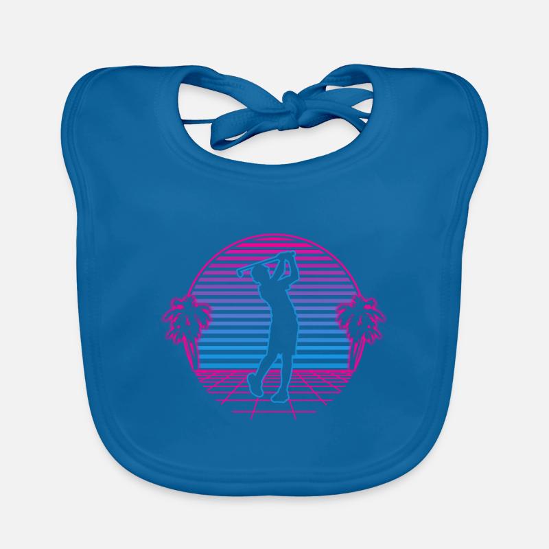 Golf Golfen Golfeur Rétro Vintage Retrowave Bavoir bio Bébé