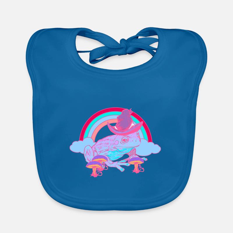 Magic Rainbow Toad Frog Wizard Frogs Organic Baby Bibs