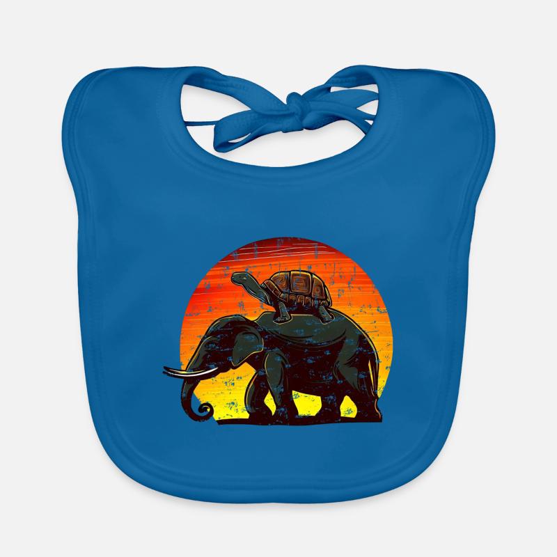 Elefant Schildkröte Sunset Design Baby Bio-Lätzchen