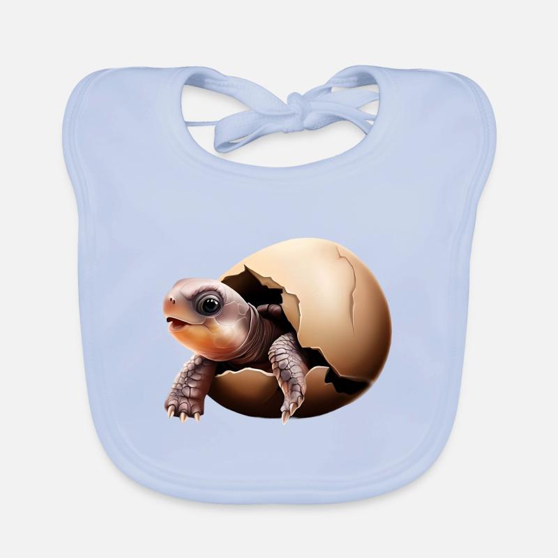 Turtle hatches from the egg Organic Baby Bibs