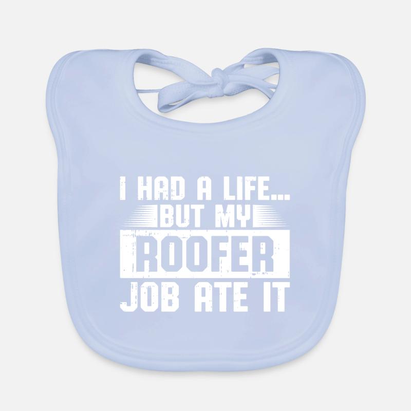 Bauarbeiter Dachdecker Geschenkidee Baby Bio-Lätzchen