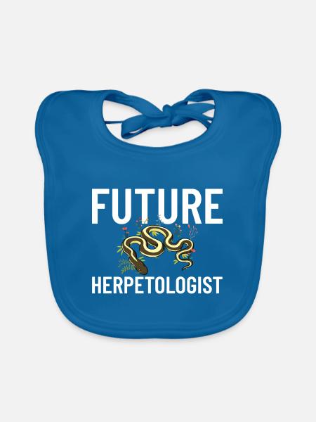 Herpetology Reptiles Herpetologist Lizards - Organic Baby Bibs - peacock-blue - Front