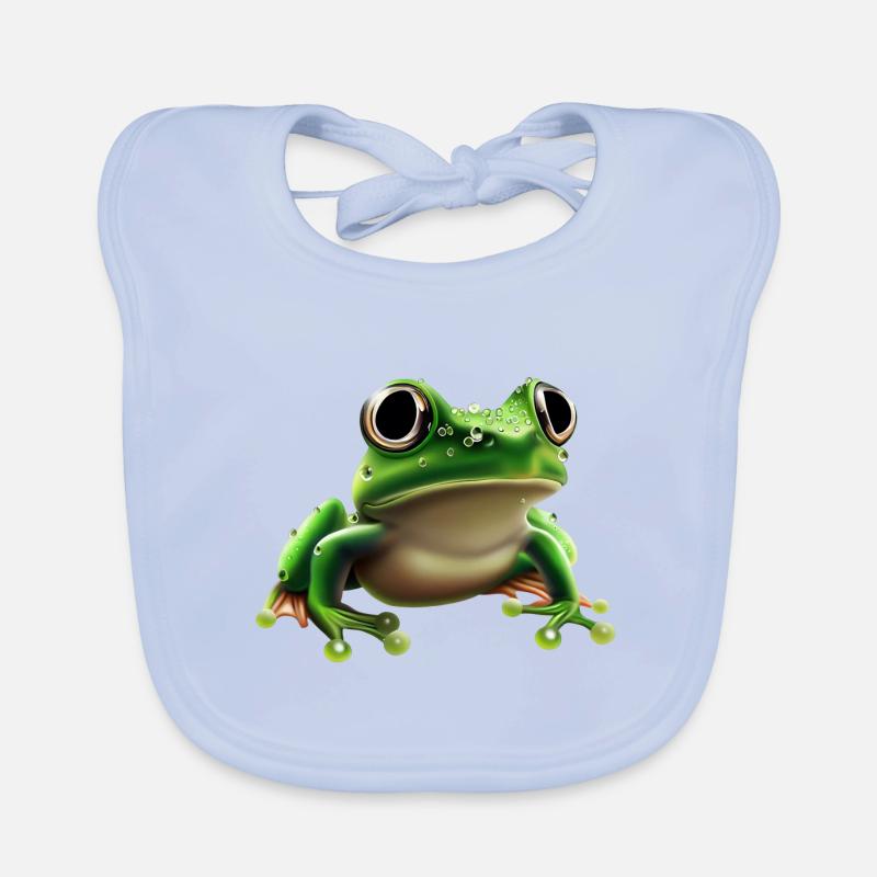 Rain Frog Water Drop Frog Organic Baby Bibs