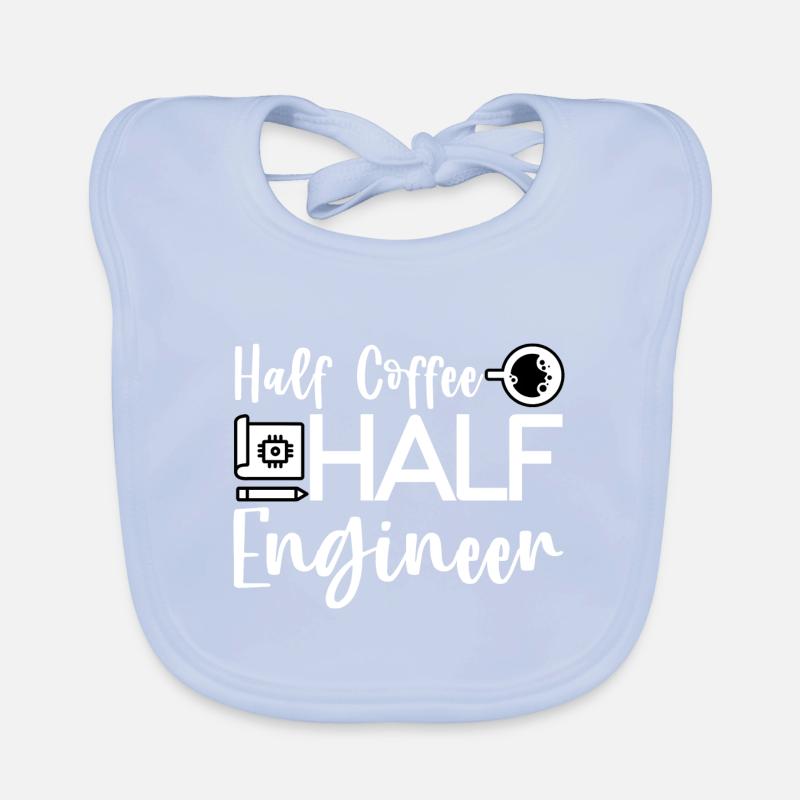 Half Coffee Half Engineer 4 Organic Baby Bibs