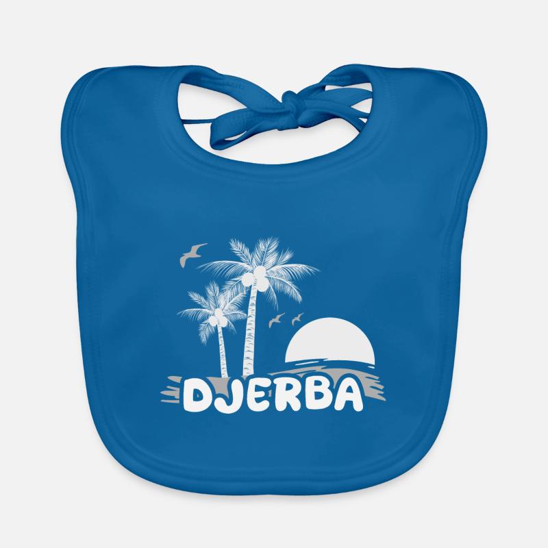 Djerba comme plage - Bavoir bio Bébé - bleu paon