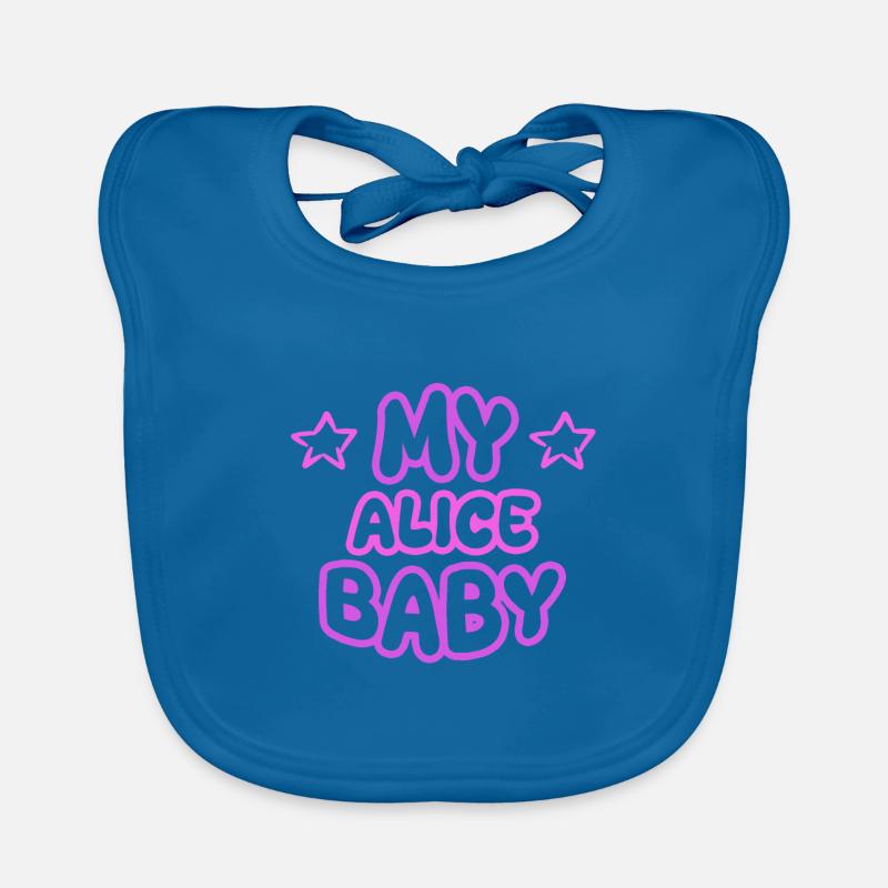 First name Alice Organic Baby Bibs