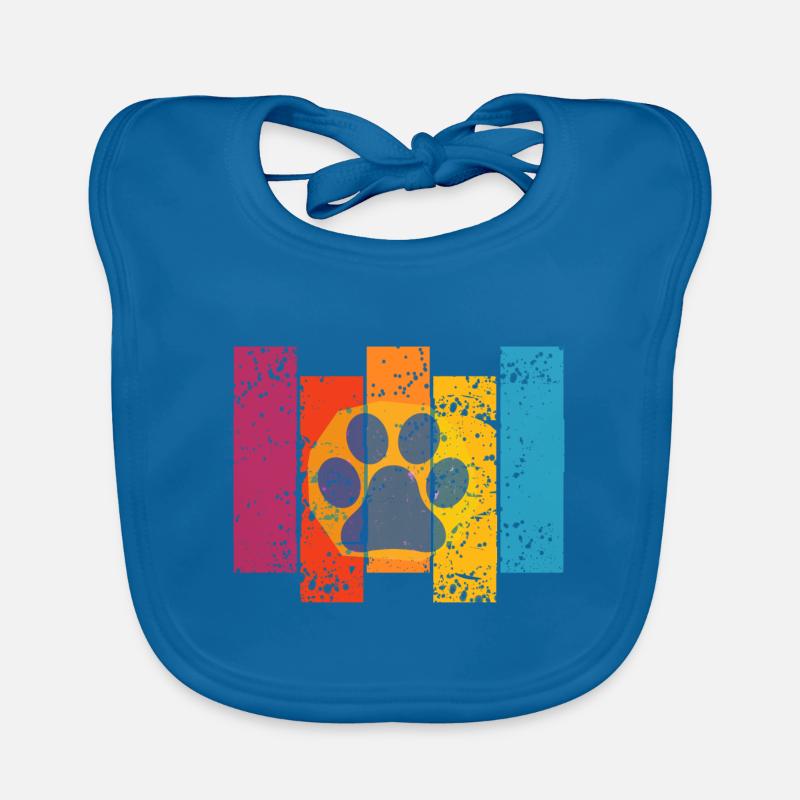 Patte de chien Chien coloré - Bavoir bio Bébé - bleu paon