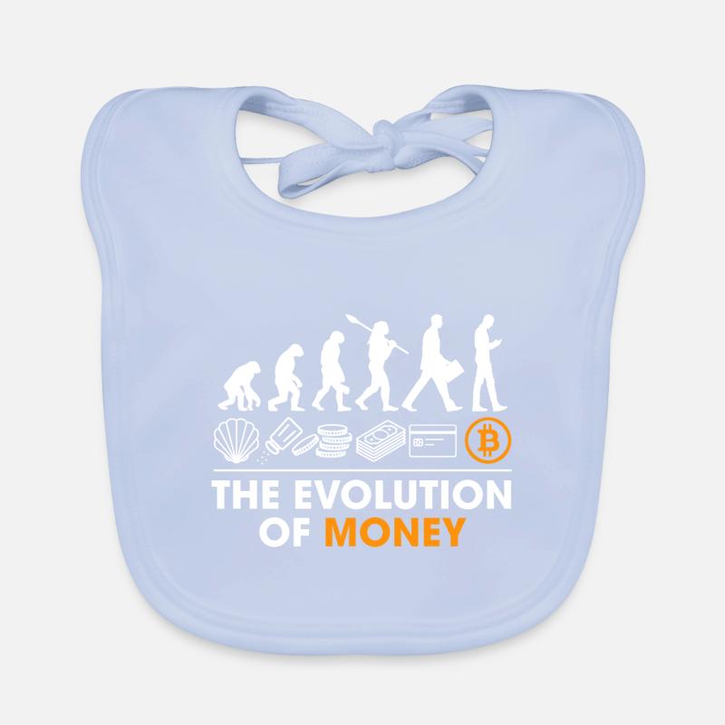 Die Entwicklung des Geldes Krypto BTC Bitcoin Baby Bio-Lätzchen