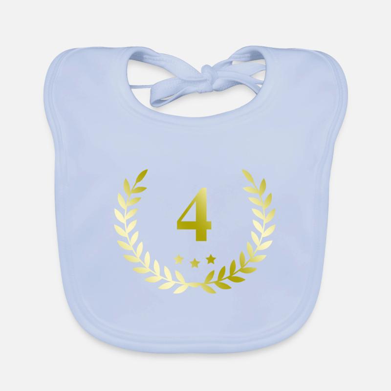 4 Number wreath Organic Baby Bibs