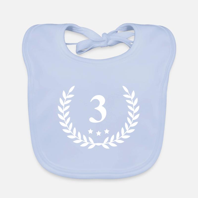 3 Number wreath Organic Baby Bibs