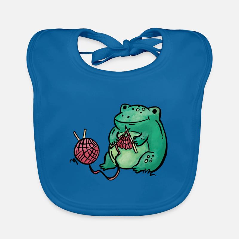Frog Knitting Handmade Organic Baby Bibs