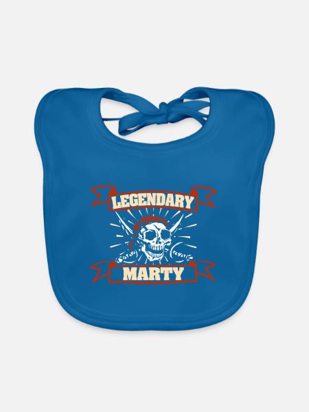 Gift for Marty - Organic Baby Bibs - peacock-blue - Front