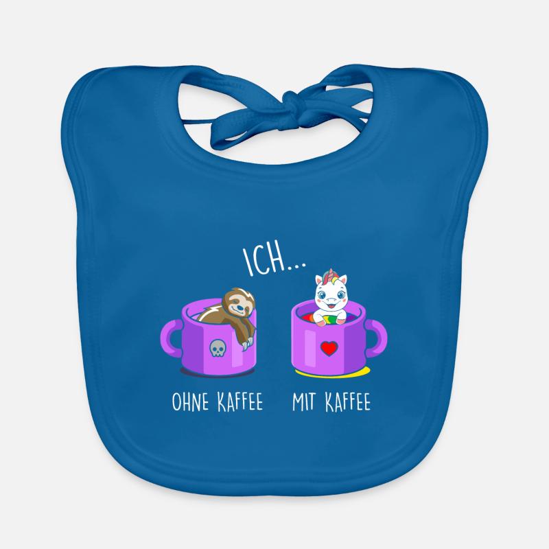 Ich ohne Kaffee Ich mit Kaffee Einhorn Kaffee Baby Bio-Lätzchen