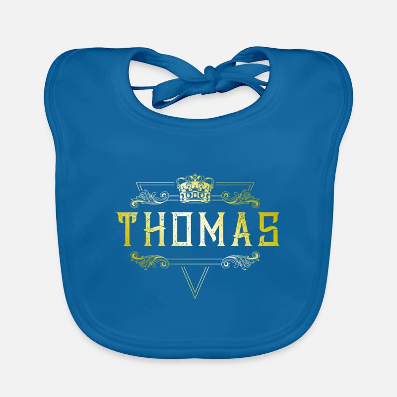 Thomas - Bavoir bio Bébé - bleu paon