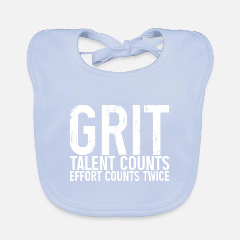 Grit Talent Counts, Effort Counts Twice Organic Baby Bibs