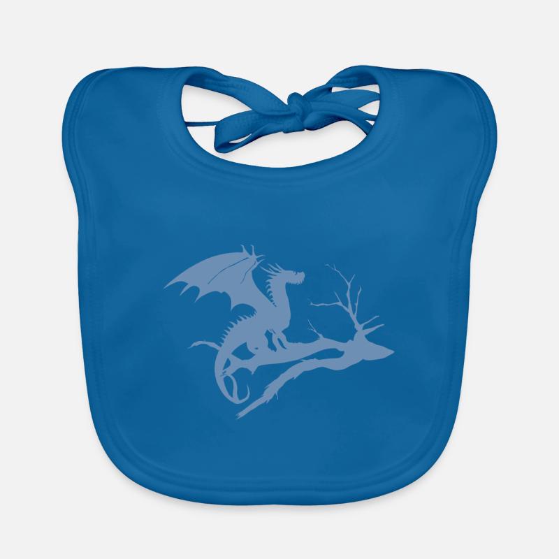 drache design silhouette toter baum Baby Bio-Lätzchen