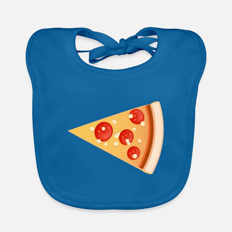 Pizza kid Pizza slice - Organic Baby Bibs - peacock-blue