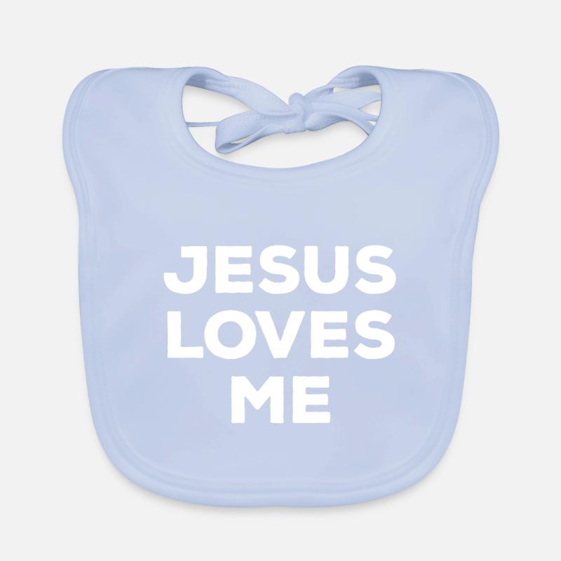 Jesus liebt mich Glaube Hoffnung Religion Baby Bio-Lätzchen