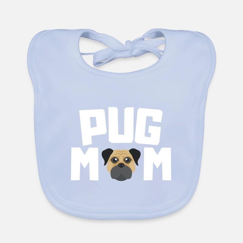 Mops Mama Hunde Haustier Muttertag Geschenk Mops Baby Bio-Lätzchen