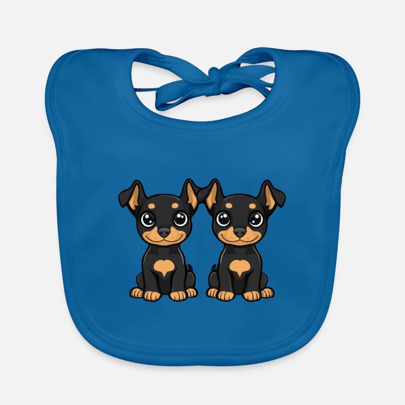 Doberman Dog Comic Organic Baby Bibs