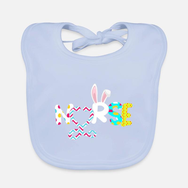 Infirmière Lapin Oreille Stéthoscope Joyeuses Pâques Bavoir bio Bébé