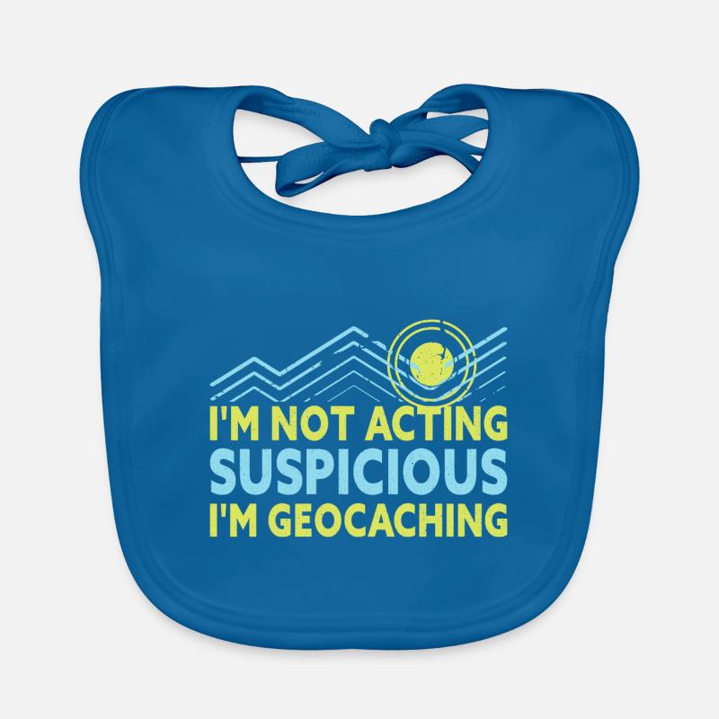 Je suis Geocaching en train de dire drôle de géocacheur Bavoir bio Bébé