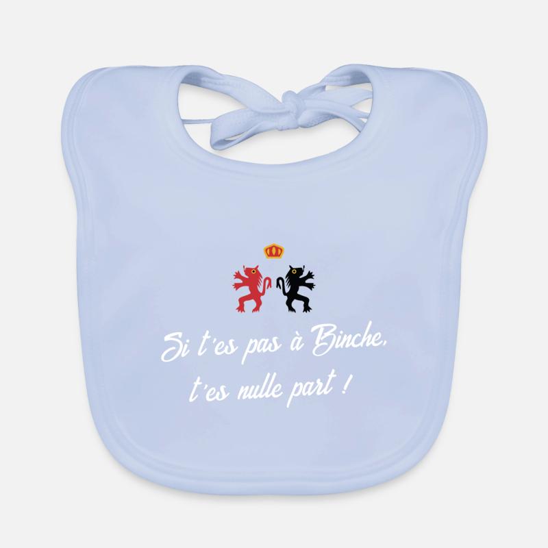 Si t'es pas à Binche t'es nulle part - Carnaval Bavoir bio Bébé