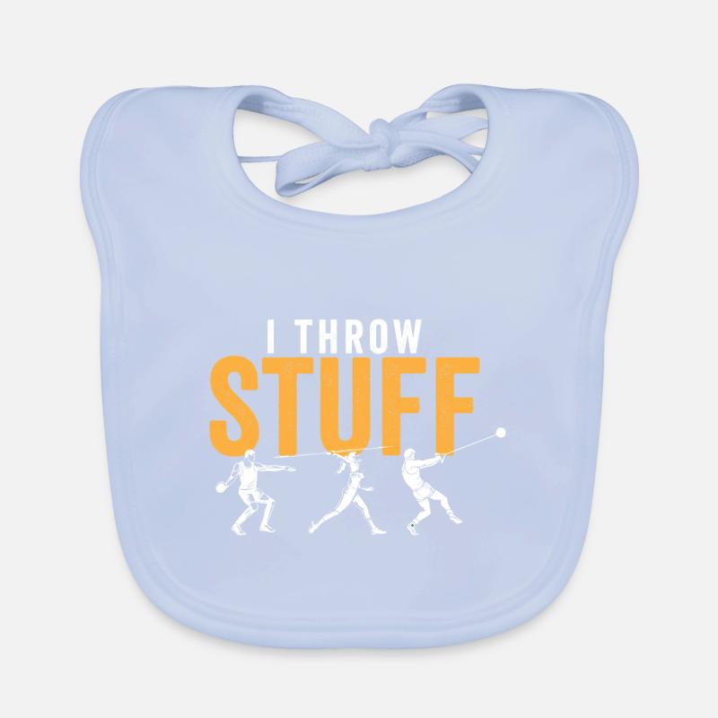 Je lance des trucs Lancer du disque Lancer du poids Piste & Bavoir bio Bébé