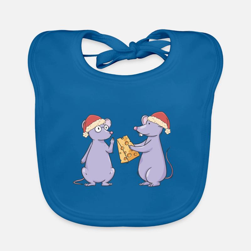 Weihnachtsmann Nikolaus Mäuse Maus Santa Käse Baby Bio-Lätzchen