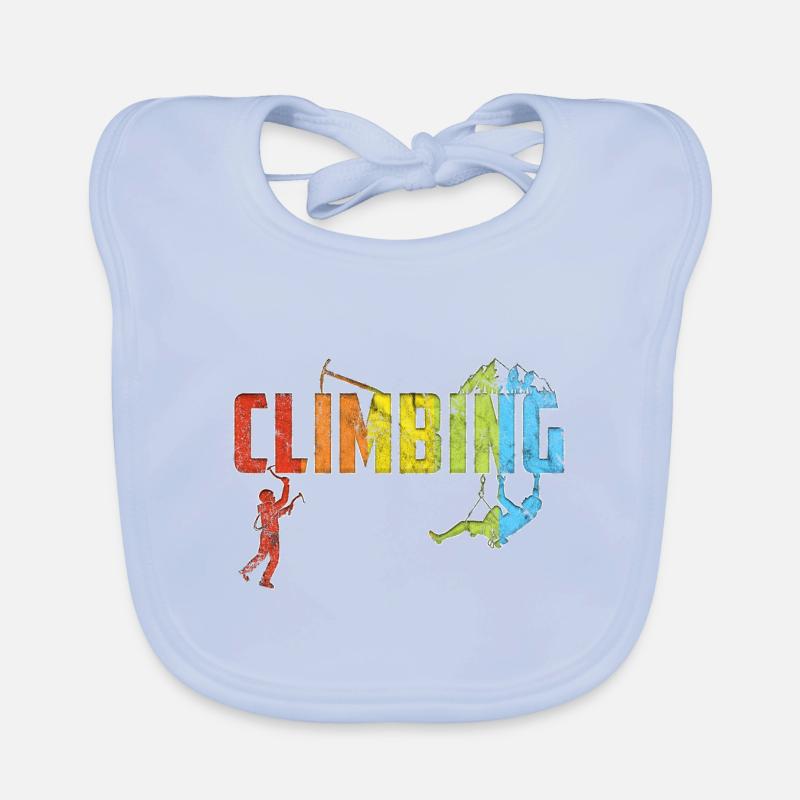Climbing Bouldering Retro Mountain Gift TShirt I Organic Baby Bibs