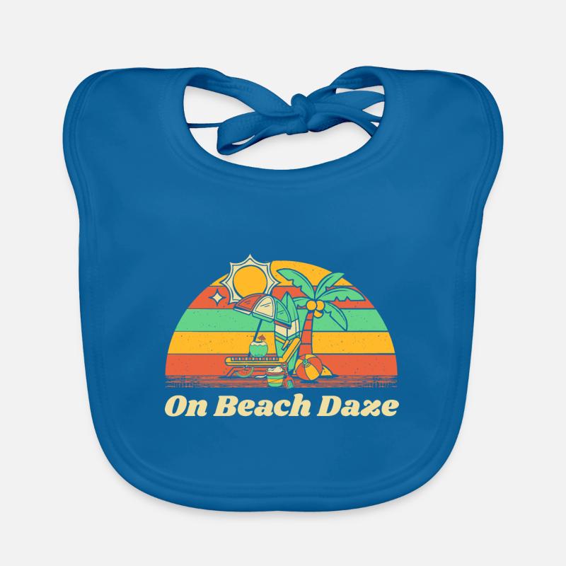 On Beach Daze Summer Trip Tropical Travel Ocean Organic Baby Bibs
