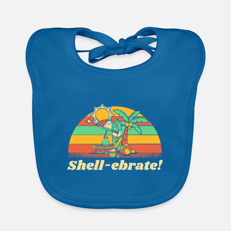 Shell-ebrate! Beach Party Ocean Celebration Baby Bio-Lätzchen