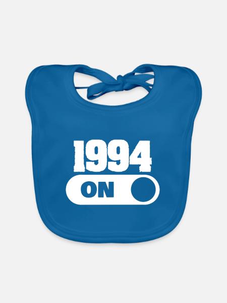 Jahr 1994 - Baby Bio-Lätzchen - Pfauenblau - Vorne