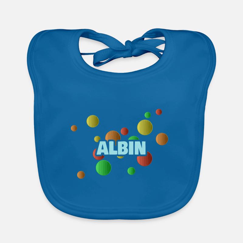 First name Albin Organic Baby Bibs