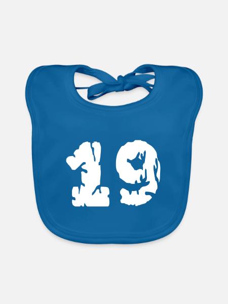 19 Zahl Trikot - Baby Bio-Lätzchen - Pfauenblau