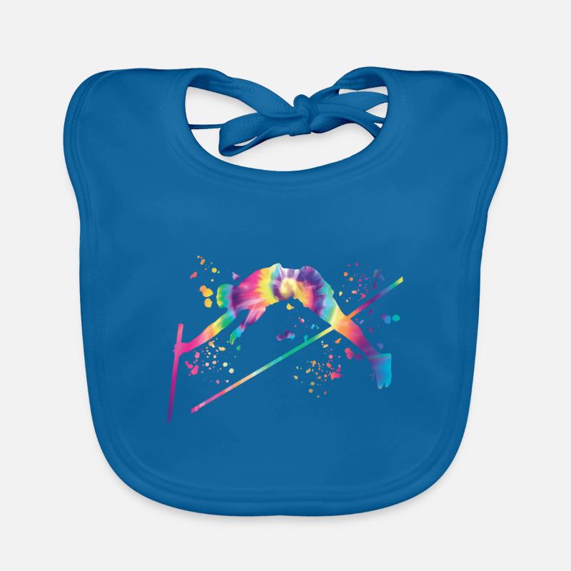 Pole Vaulter Kids Pole Vault Organic Baby Bibs