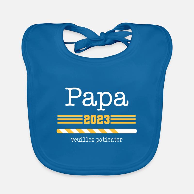 Papa 2023 Cadeau Grutier Chantier de Construction - Bavoir bio Bébé - bleu paon