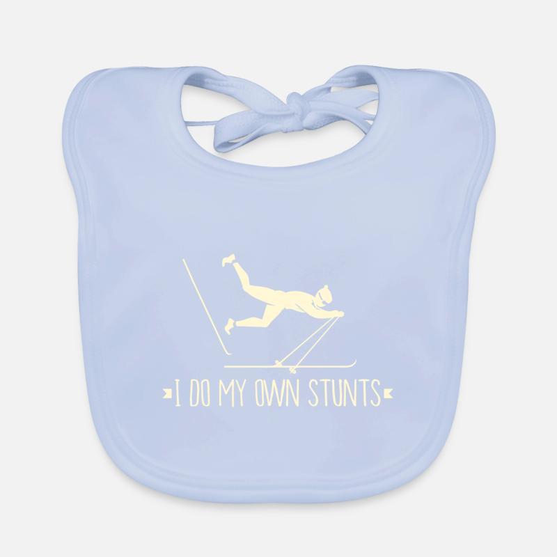 I Do My Own Stunts Skiing Funny Ski Gift Idea Baby Bio-Lätzchen