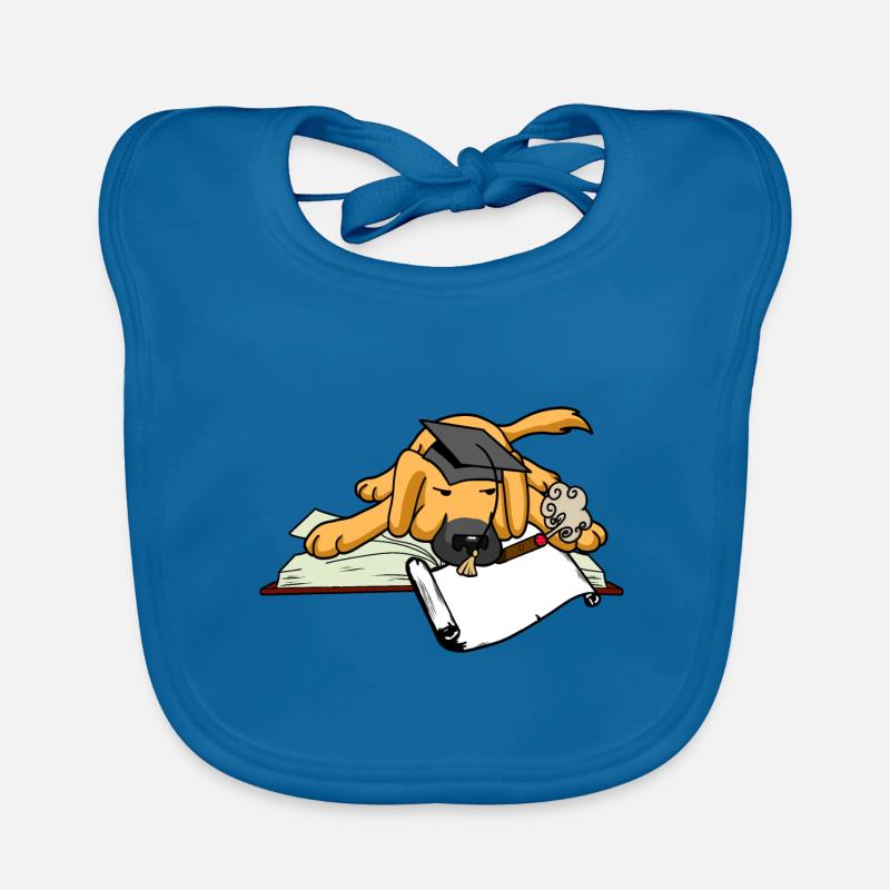 Dog Student Study University University Scholar Abi Organic Baby Bibs