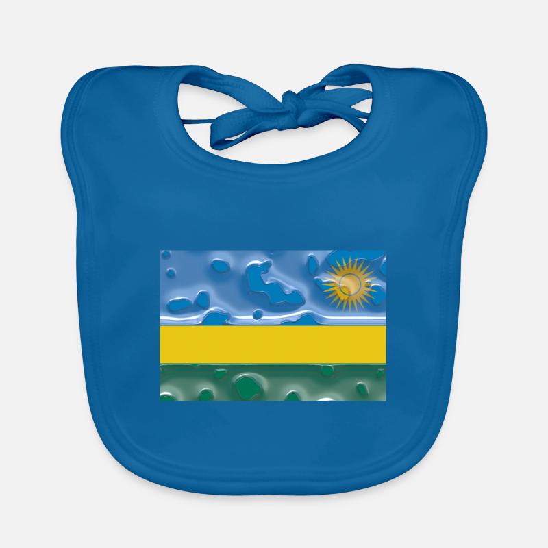 Rwanda - Bavoir bio Bébé - bleu paon