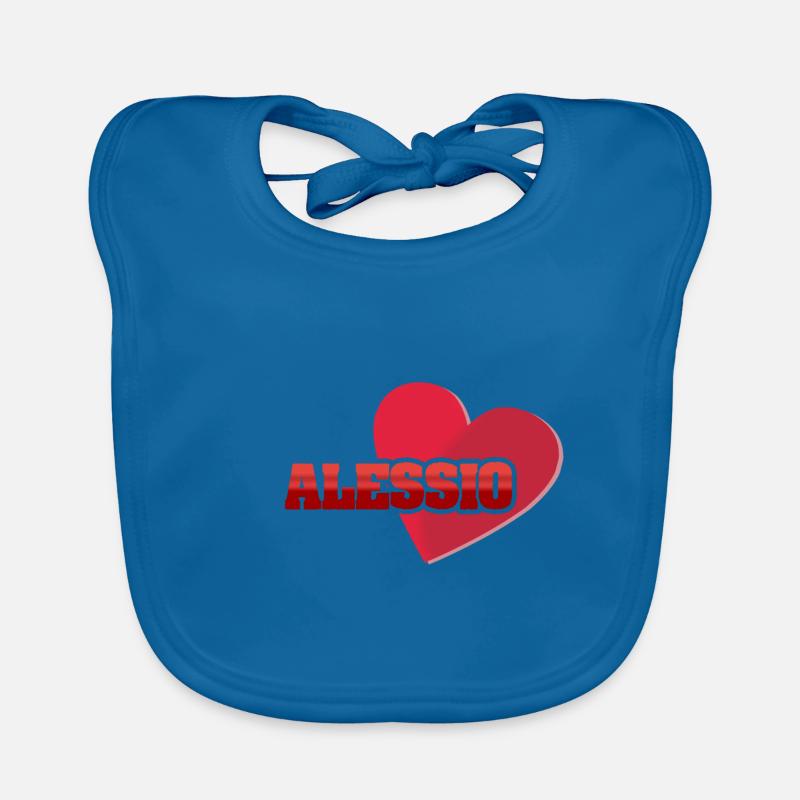 First name Alessio Organic Baby Bibs