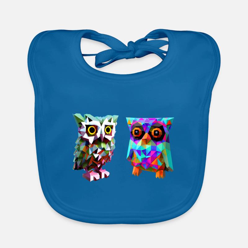 Polygon Owls Organic Baby Bibs