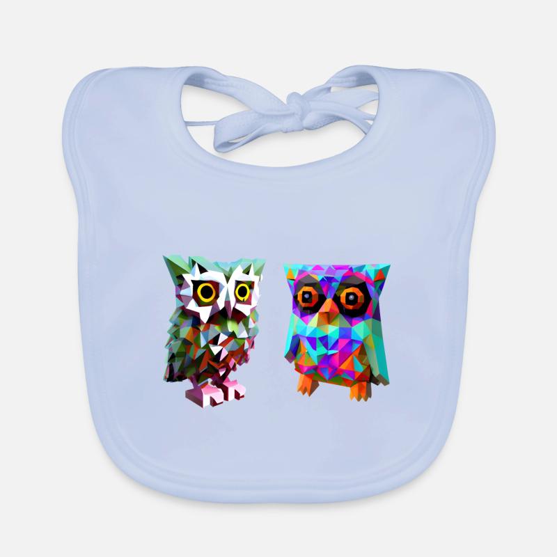 Hiboux polygonaux Bavoir bio Bébé