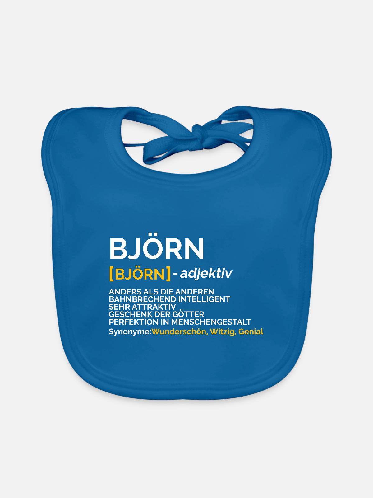 Björn - Baby Bio-Lätzchen - Pfauenblau - Vorne