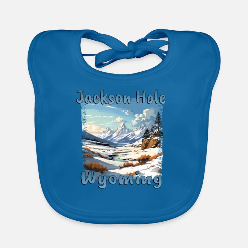 Jackson Hole Winter, Grunge Ski & Snowboard Baby Bio-Lätzchen