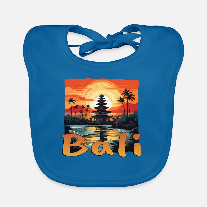 Idylle de pagode au coucher du soleil à Bali Bavoir bio Bébé